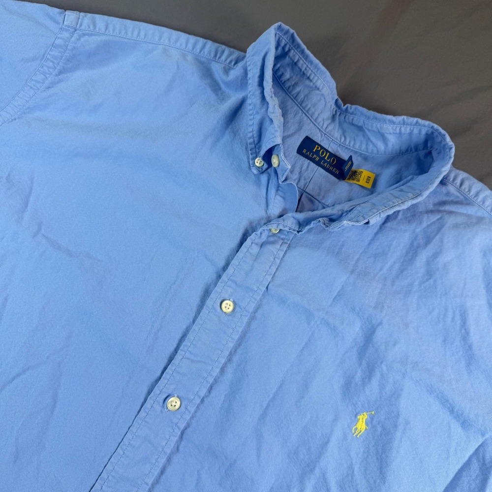 Polo Ralph Lauren Mens 3XB Light Blue Short Sleeve Oxford Button Down Shirt